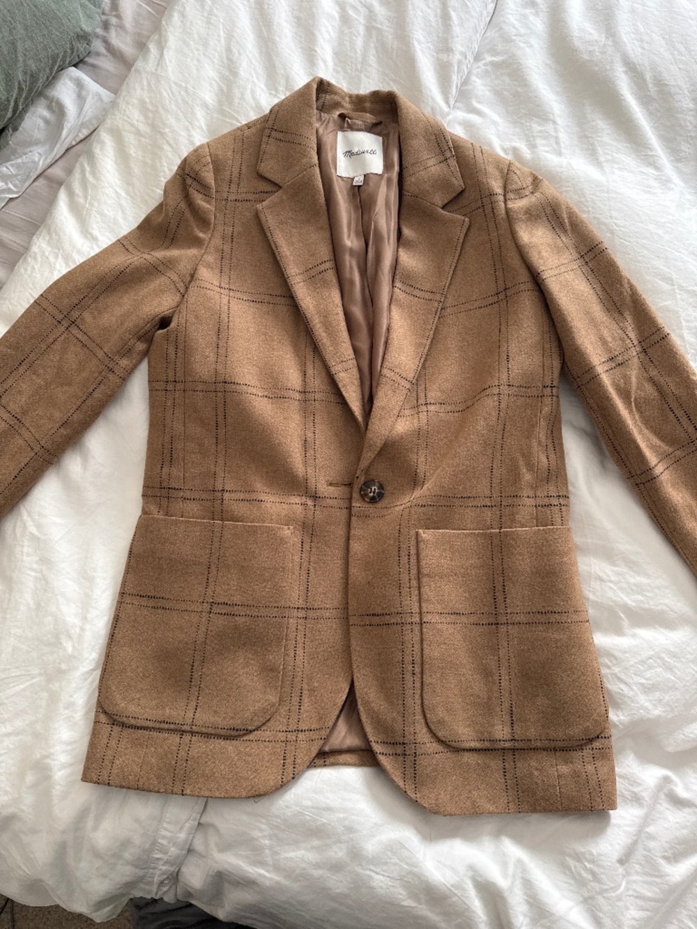 Tan wool blend blazer